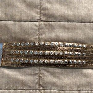 Humanity for all leather bracelet